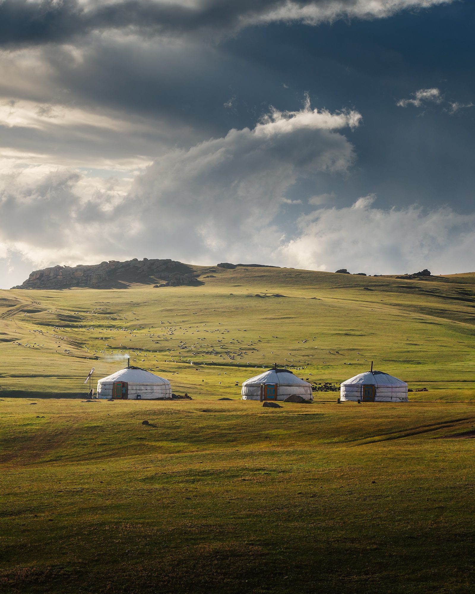 Ger camp in a valley